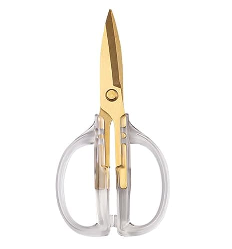 Kitchen Shears Scissors, ARCHIKING 7.7inch Gold Titanium Plated Scissor-Meat and Poultry Shears, Dishwasher Safe, Acrylic Handel All Purpose Stainless Steel Utility Scissor - Diamond Clear - Image 1