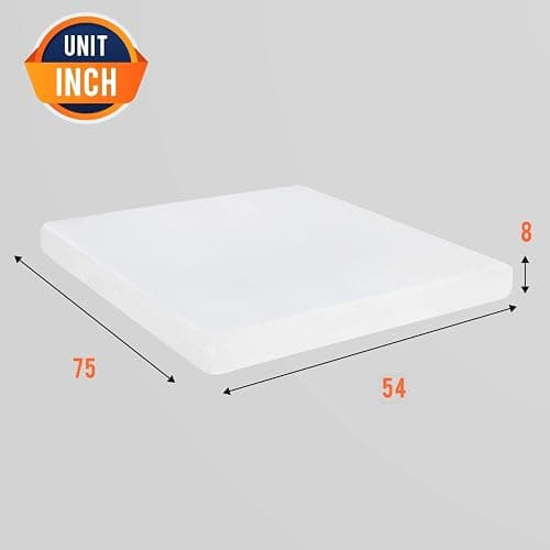 FDW | 8 Inch Full Mattress | Medium Firm | Gel Memory Foam Mattress | White | Bed in a Box, CertiPUR-US Certified | Pressure Relief, Cooling Ventilated Foam | Washable Removable Cover thumbnail 7