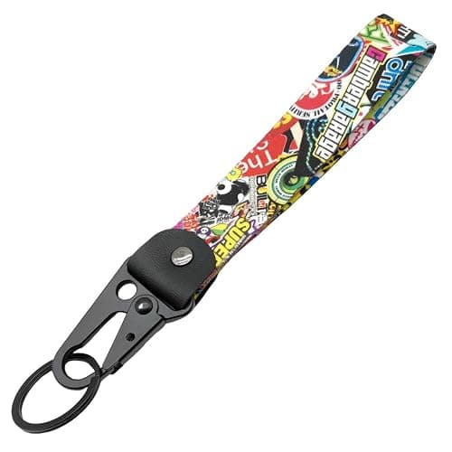 IUUBXKEH 1pc JDM Style Colorful Graffiti DOMO Keytag Keychain - ID & Work Badge Keyring for Car SUV Truck Motorcycle and GYM thumbnail 5