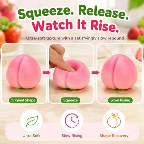 9 Pack Fruit Squishy Toys Slow Rising Fidget Toy Strawberry Carrot Apple Banana Peach Peanuts Dragon Fruit Potato Bayberry Jumbo Squishies Stress Ball Fruit Squeeze Toy Set for Gifts Party Favor thumbnail 3