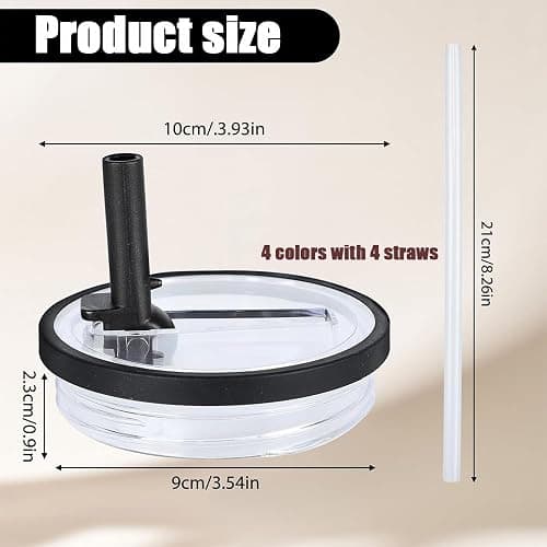 40oz Flip Straw Lid Replacement 4 Pack for Stanley Quencher Tumbler, Spill Proof & Leak Resistant Cup Lids Accessories, 4 PCS in 4 Colors thumbnail 2