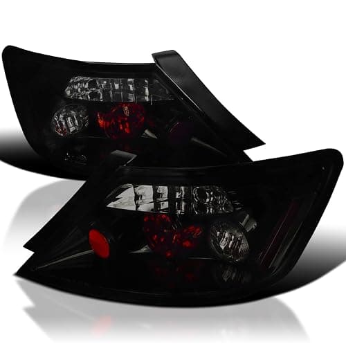 SPEC-D TUNING Black Smoke Tail Lights Compatible with 2006-2011 Honda Civic Coupe 2 Door, Left + Right Pair Assembly - Image 1
