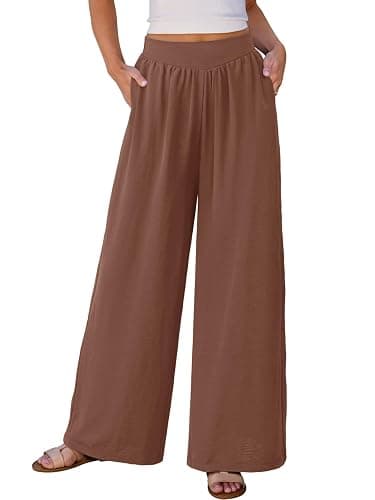 NIMIN Palazzo Pants for Women Wide Leg High Waisted Slack 2026 Summer Flowy Beach Casual Clothes with Pockets thumbnail 7