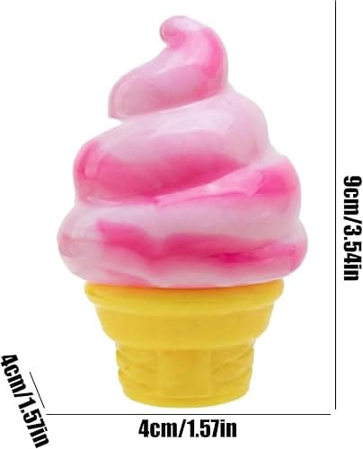 Ice Cream Squeeze Squishy, Ice Cream Cone Squishy, Slow Rise Sensory Fidget Toy, Easter Basket Stuffers Party Favors Summer Sensory Stress Relief, Kawaii Dessert (Pink) thumbnail 3