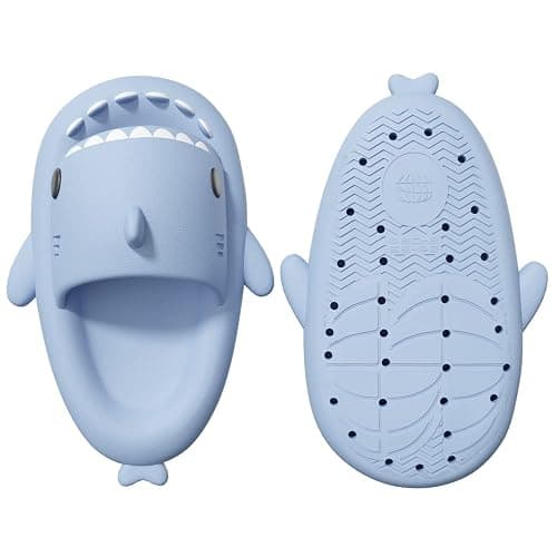 welltree Shark Slides for Women and Men Novelty Pillow Slippers Open Toe Shark Sandals Cushioned Cloud Slides thumbnail 4