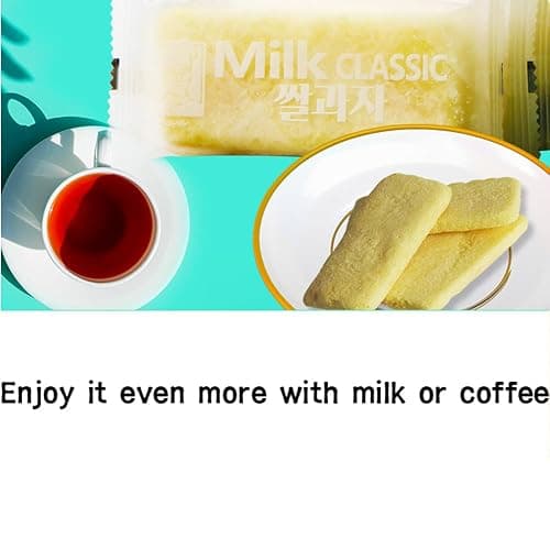 Milk Korean Rice Snack – 24 Pack Kid-Friendly School Snack, Rice, Non-Fried, Zero Trans Fat, Individually Wrapped, 240g (8.47oz) 밀크 쌀과자 thumbnail 6