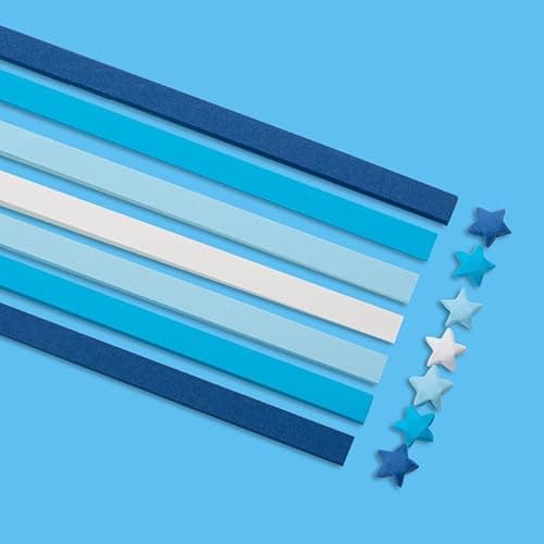 Origami Paper Stars, Colorful Handcraft Origami Lucky Star Paper DIY Paper Arts Creativity Hand Art Crafts (Blue gradient (1350) sheets) thumbnail 4