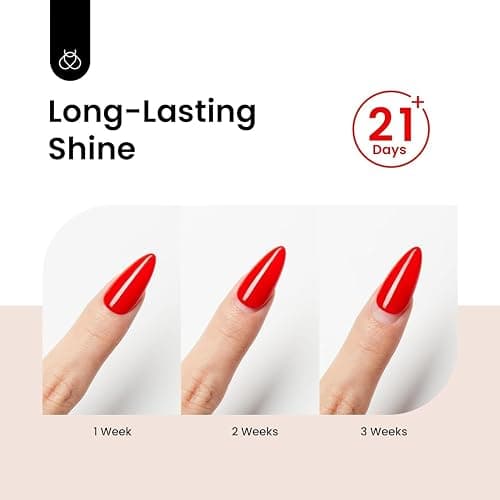Beetles Gel Polish 2Pcs 15ml No Wipe Top Coat Gel Nail Polish High Gloss Shiny Long-Lasting Clear Gel Top Coat, Soak Off Nail Lamp, Christmas Nails Home DIY Manicure and Nail Salon Gifts for Girls thumbnail 3