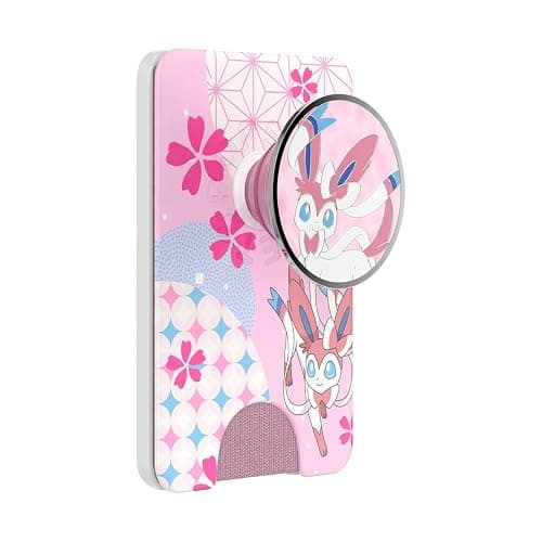 PopSockets Phone Wallet with Expanding Grip and Adapter Ring for MagSafe, Phone Card Holder, Wireless Charging Compatible, Wallet Compatible with MagSafe, Pokemon - Enamel Sylveon's Dream thumbnail 4