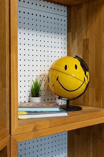 Suck UK Smiley Face World Globe | Office Accessories | Smiley Face Desk Decor & Office Desk Accessories | Office Desk Decor & Bookshelf Decor | For Children & Kids | Yellow thumbnail 2