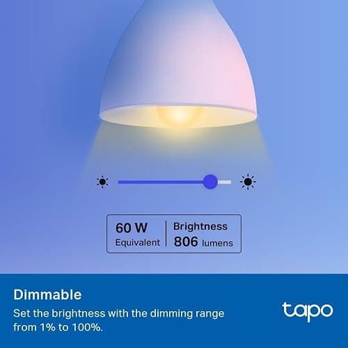 Tapo L530B Smart Bulb, B22 Multicolor Alex Light Bulb, 8.7W (60W), Dimmable, Schedule & Timer, Away Mode, Energy Saving, Voice Control Alexa & Google, App Remote Control thumbnail 4