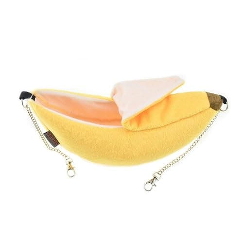 ISMARTEN Banana Bed House, Hammock for Small Animal, Warm Bed House, Cage Nest for Sugar Glider Hamster Small Bird Pet (Banana) thumbnail 9