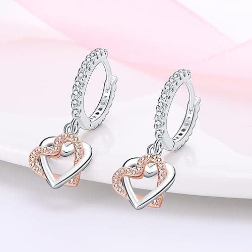 TINSLO 925 Sterling Silver Women Earrings, Sparkling Star and Moon Earrings, Various Hypoallergenic Earrings, Best Gift for Women thumbnail 3