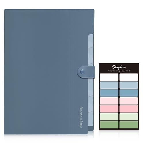 SKYDUE Expanding File Organizer with 8 Pockets, Accordion File Folders with Labels, Portable Document Paper Bill Receipt Organizer, Home College School Office Supplies, Letter Size, Blue thumbnail 4