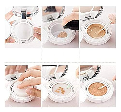 DNHCLL White Empty Luxurious Portable Air Cushion Puff Box BB Cream Container Dressing Case Powder Box with Air Cushion Sponge Powder Puff and Mirror(15ml,0.5oz) thumbnail 6