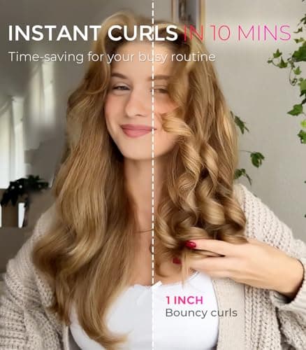 TYMO Automatic Rotating Curling Iron - TYMO CURLPRO Beach Waves Curling Wand, Portable Hair Curler, 500 Million Ionic, Dual Voltage & Lightweight for Travel, Ceramic Coating, 1 Inch, Pink thumbnail 3
