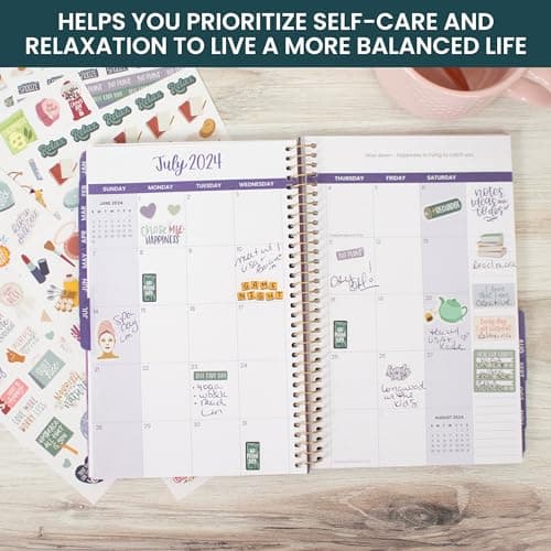 Bloom Daily Planners Rest is Self-Care Planner Sticker Pack - 8 Sheets / 490+ Stickers - Relaxation Themed Illustrations for Mental Health & Wellness - Journaling, Scrapbooking, Planning thumbnail 4