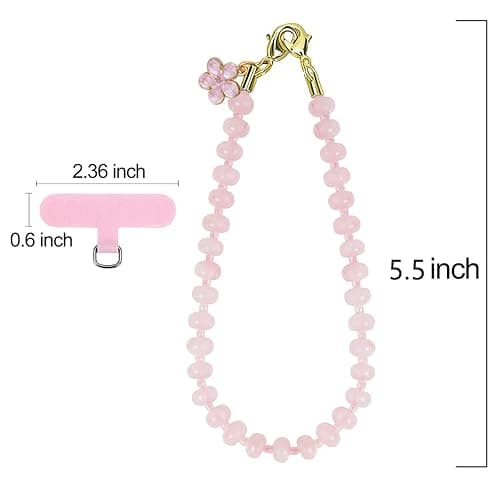 VICHUNHO Beaded Phone Wrist Strap, Cellphone Lanyard with Tether Tab, Cute Cell Phone Wristlet Bracelet for Women Girls thumbnail 6