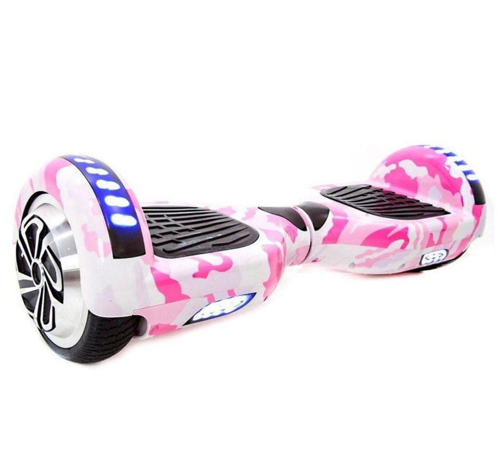 Hoverboard Skate Elétrico 6.5" com Bolsa Led Bluetooth Rosa Camuflado Brinovar - Image 1