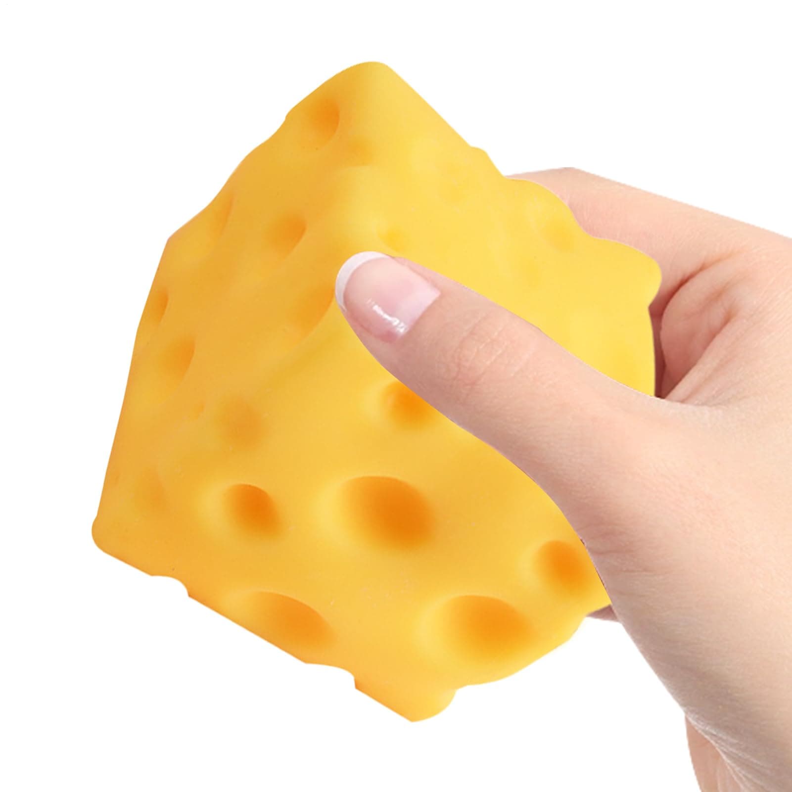 Yellow Cheese Squeeze Toy, With Soft Texture, 6x6cm/7x7cm, Food Themed Cheese Cubes Squishy Toy, Rebounding Sensory, Fun And Engaging, For Kids, Adults, Stress Relief thumbnail 9