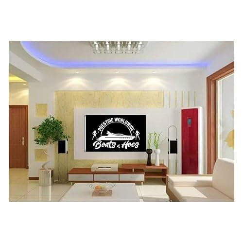 Prestige Worldwide Flag Boats & Hoes Banner Flag With Two Yellow Buttonholes for Bar Beer House College Dorm Room Man Cave Tailgates and Parties thumbnail 2