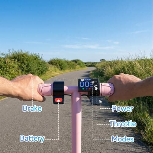 Electric Scooter for Kids Ages 6–14, Pink Electric Scooter, 250W Motor, Up to 10 Miles Range, 9 MPH, Lightweight Foldable Scooter for Girls thumbnail 9