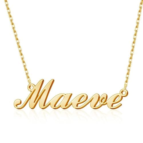 Name Necklace Personalized, 18K Gold Plated Custom Name Necklaces for Women Customized Name Plate Pendant Jewelry Gifts for Women - Image 1