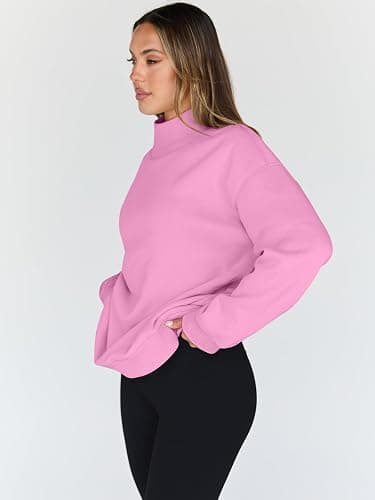 Trendy Queen Womens Oversized Sweatshirts Turtleneck Pullover Long Sleeve Hoodies Tops Fall Fashion Outfits 2025 Clothes thumbnail 3