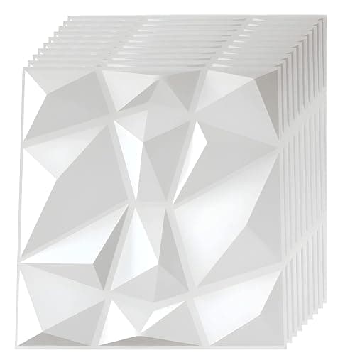 LeapBeast 3D Wandpaneele,Platten Paneele,POLYSTYROL MATERIAL 30 * 30cm Matt weiß, Dauerhaft, Nicht Verformbar, Wasserfest, Hitzebeständig, Geruchsneutral PVC Wandplatten,Gaming Zimmer (S150) - Image 1