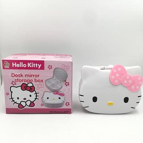 FUAN Kitty jewelry Box Cute Jewelry Anime Kitty Portable Travel Jewelry Case Cartoon Kawaii Jewelry Box For Women Jewelry Charms Kids Jewelry Box Anime Cat Jewelry Case With Mirror - Image 1