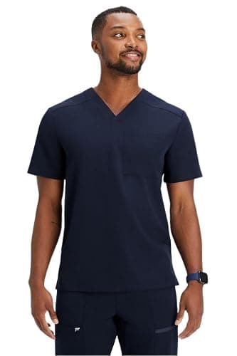 Fabletics Men's Helix 1-Pocket Scrub Top - MotionTech, Wrinkle-Resist, Chest Pocket, Anti-Shrink, Semi-Slim Fit - Image 1