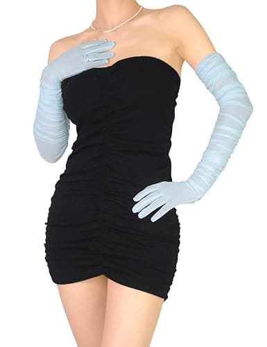 Women's Sexy Sheer Gloves Mesh Tulle Super Long Gloves Opera Christmas Costume Party Dance Glove - Image 1