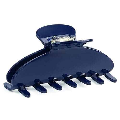 MAORULU Cute Claw Clip for Women – 4.3'' Large Acetate Hair Clips for Thick Thin Curly Long Hair, Durable Hair Clamps Non-slip Jaw Clip, Strong Hold, Stylish French Design (Navy Blue) - Image 1