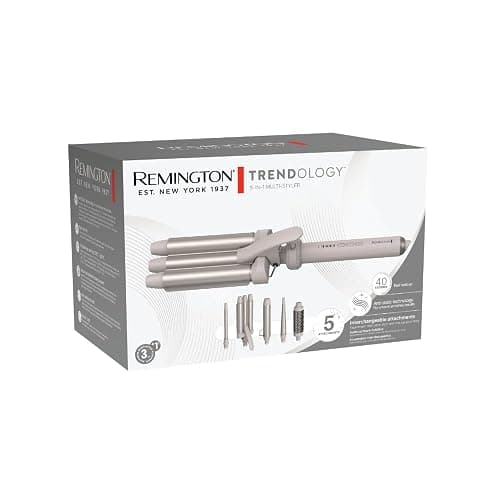 Remington Lockenstab 5in1 [Welleneisen, Rundbürste 38mm, 3 Lockenaufsätze 13-33mm] Trendology (LED display 130°C - 210°C, Beach Waves, Spirallocken & Natürliche Locken für alle Haartypen) CI41MS5 thumbnail 17