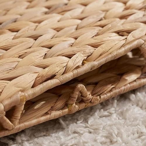 M4DECOR 12x12x12 Storage Cube, Water Hyacinth Storage Baskets, Wicker Storage Baskets for Shelves, Woven Baskets for Storage, Square Wicker Storage Basket for Bedroom, Living Room (4 Packs 12x12in) thumbnail 6