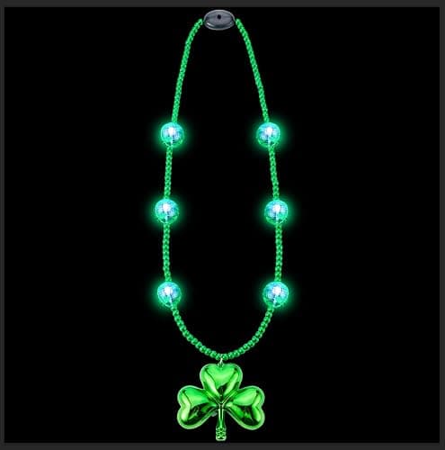 JOYIN St. Patrick's Day LED Shamrock Bead Necklace, Green Jumbo Bead Necklace for St. Patrick's Day Carnival Dress Up, Costume Party Accessories, Irish Decorations Favors thumbnail 2