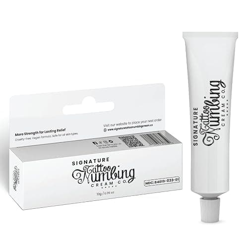 Signature Numbing Cream with 5% Lidocaine – Maximum Strength Topical Anesthetic for Pain Relief, Burn, Itching – Local and Anorectal Uses - Best Hemorrhoid Treatment (Signature Tattoo Cream 10g) - Image 1