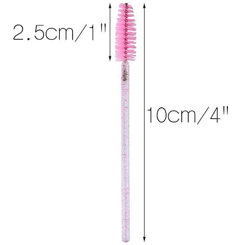 G2PLUS 100PCS Disposable Mascara Wands & Eyelash Spoolie Brush Applicators | Pink Crystal Handles for Lash Separation, Brow Grooming, Daily Beauty Routines, Client Touchups and Professional Salon Use thumbnail 2