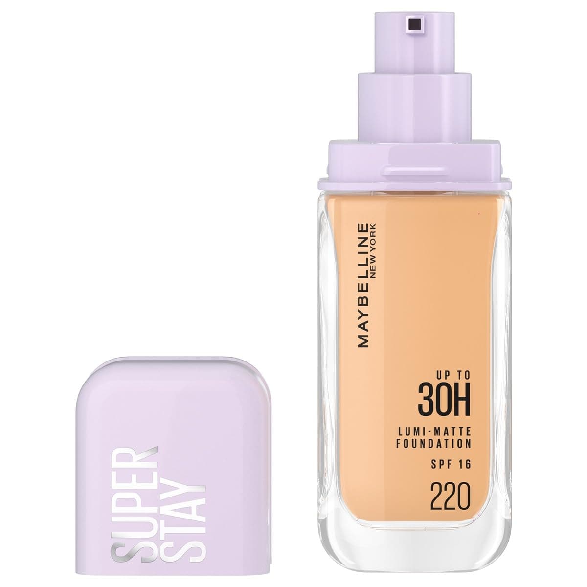 Maybelline Base de maquillaje líquida Superstay Lumi Matte Tono 220, 40ml - Efecto mate luminoso hasta por 30H, fórmula ligera de larga duración a prueba de agua y sudor, cobertura media a alta - 220 thumbnail 2