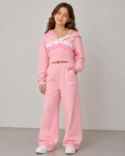 Afsmlys Tween Girls Clothes Sweatshirt + Strap Cami Top + Pants 3 Piece Outfit Set, Size 7-16 Years thumbnail 2