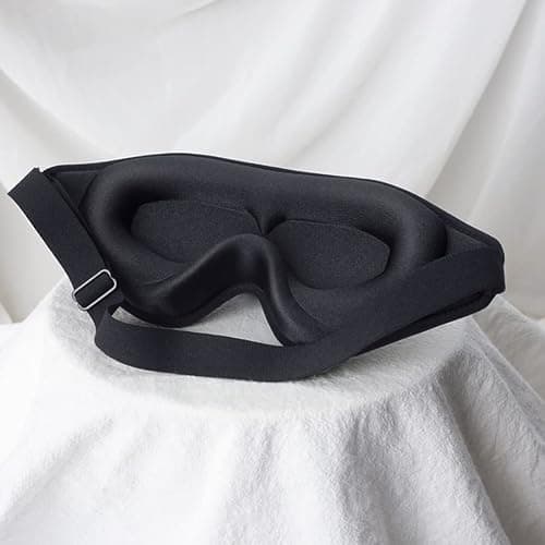 Sleep Mask, 3D Deep Contoured Eye Covers for Sleeping, 99% Block Out Light Eye Mask, Zero Pressure Cup Blindfold for Men Women, with Adjustable Strap for Sleeping, Yoga, Traveling (Black) thumbnail 5