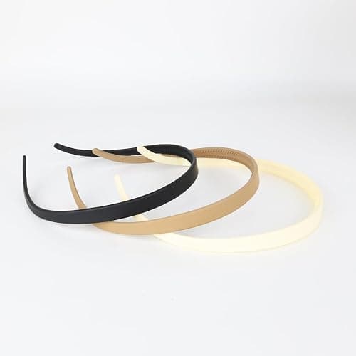 KOVOLITU 3 Pcs Flex No Pressure Headbands for Women Glasses Wearers Comfortable Hairbands Thin Plastic Headbands with Teeth(White,khaki,Black) thumbnail 5