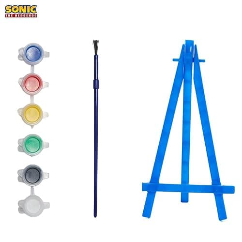 Innovative Designs Sonic The Hedgehog Canvas Paint Set for Kids with 3 Canvases, Acrylic Paint, Paintbrush, & Easel thumbnail 6