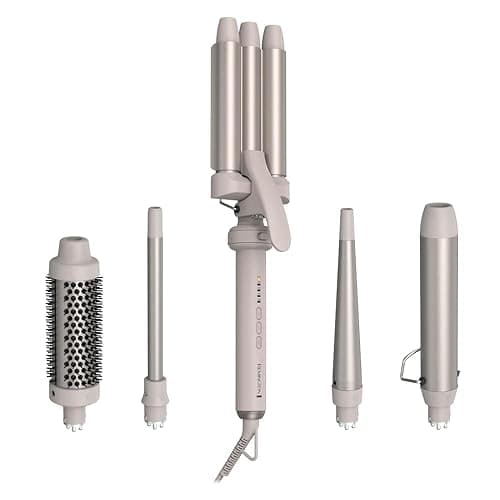 Remington Curling Wand [5-in-1: Triple Waver, 38mm Round Brush, 3 Detachable Ceramic Barrels 13-33mm] TrendologyTM Multi-Styler (LED Display 130°C - 210°C, Beach Waves & Curls,All Hair Types) CI41MS5 - Image 1