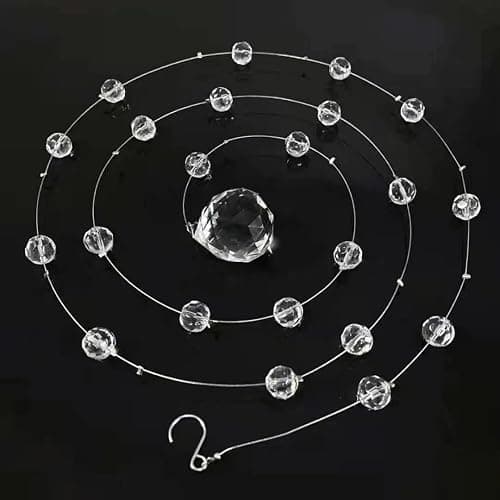 Bolo.ban Crystal Beaded String Clear Glass Beads Garland Strands Hanging Wedding Arch Decor Curtain Chandelier Christmas Tree Ornaments Door String Beaded Drapes Decoration Accessories(3.3 Feet 5pcs) thumbnail 3