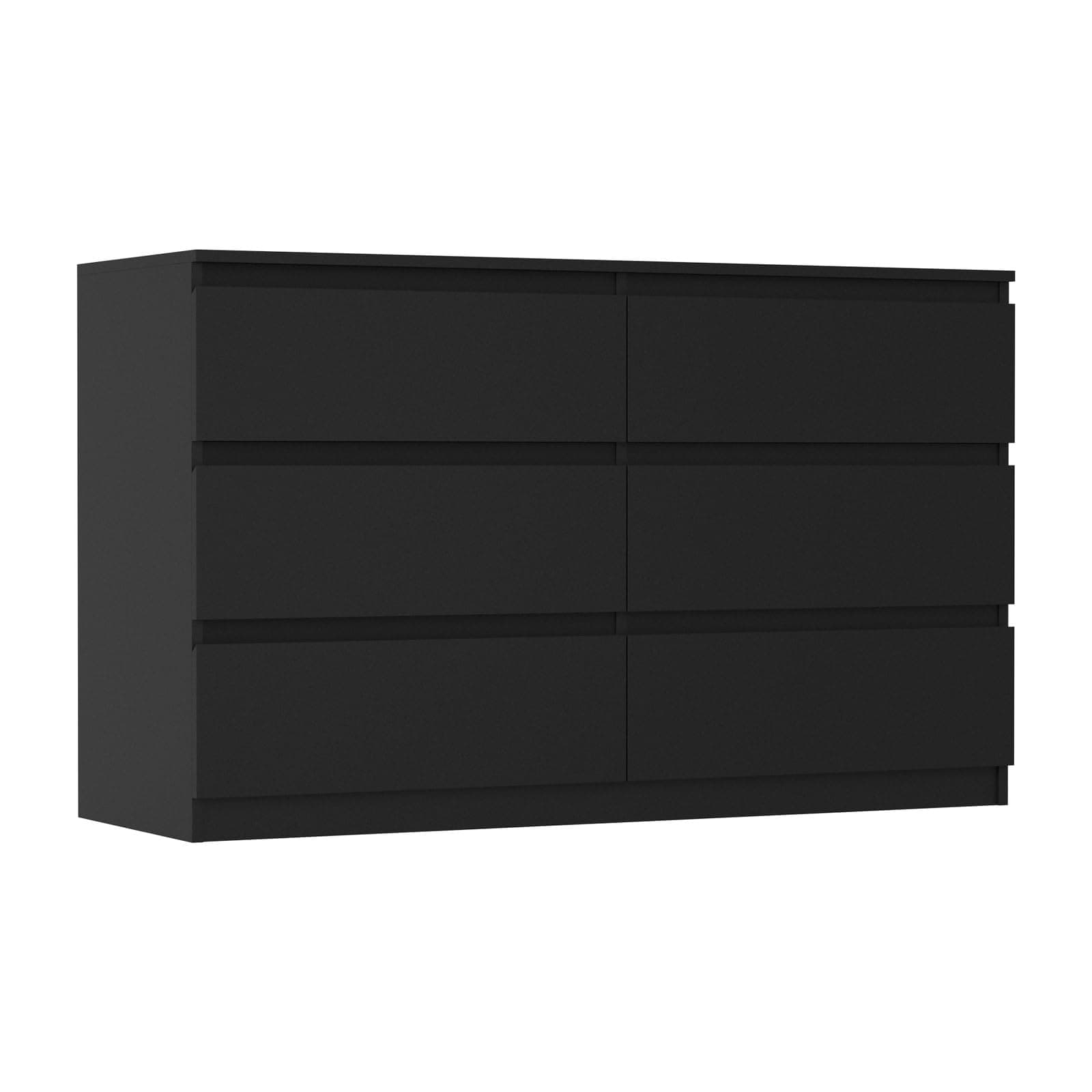 Oikiture 6 Drawer Black Dresser – Bedroom Storage Cabinet Chest | Versatile Spacious Sturdy thumbnail 6