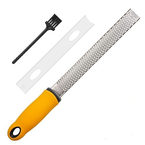Lemon Zester, Hand Cheese Grater, Zester Grater with Handle, with Razor-Sharp Stainless Steel Blade, Protective Cover and Cleaning brush, Dishwasher Safe, by NSpring - Image 1