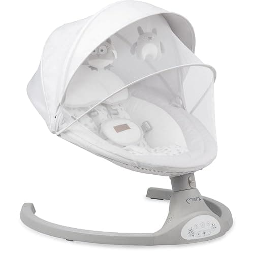 MoMi KENANI Transat balancelle jusqu’à 9 kg, pliable, télécommande et Bluetooth pour smartphone, alimentation piles et secteur, harnais de sécurité 5 points, pare-soleil, moustiquaire thumbnail 25