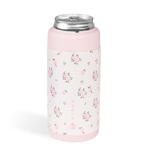 HydroJug Tall Can Cooler 16 oz, Stainless Steel Can Holder, Wildrose - Image 1