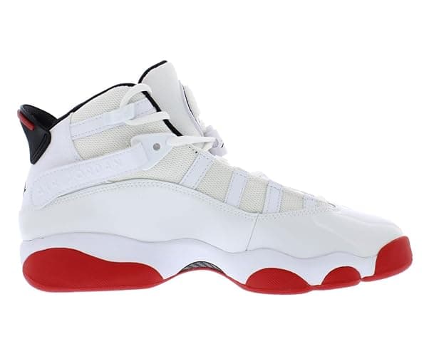 Big Kid's Jordan 6 Rings White/Mystic Hibiscus (323419 116) - 4.5 Big Kid - White/University Red/Black thumbnail 3